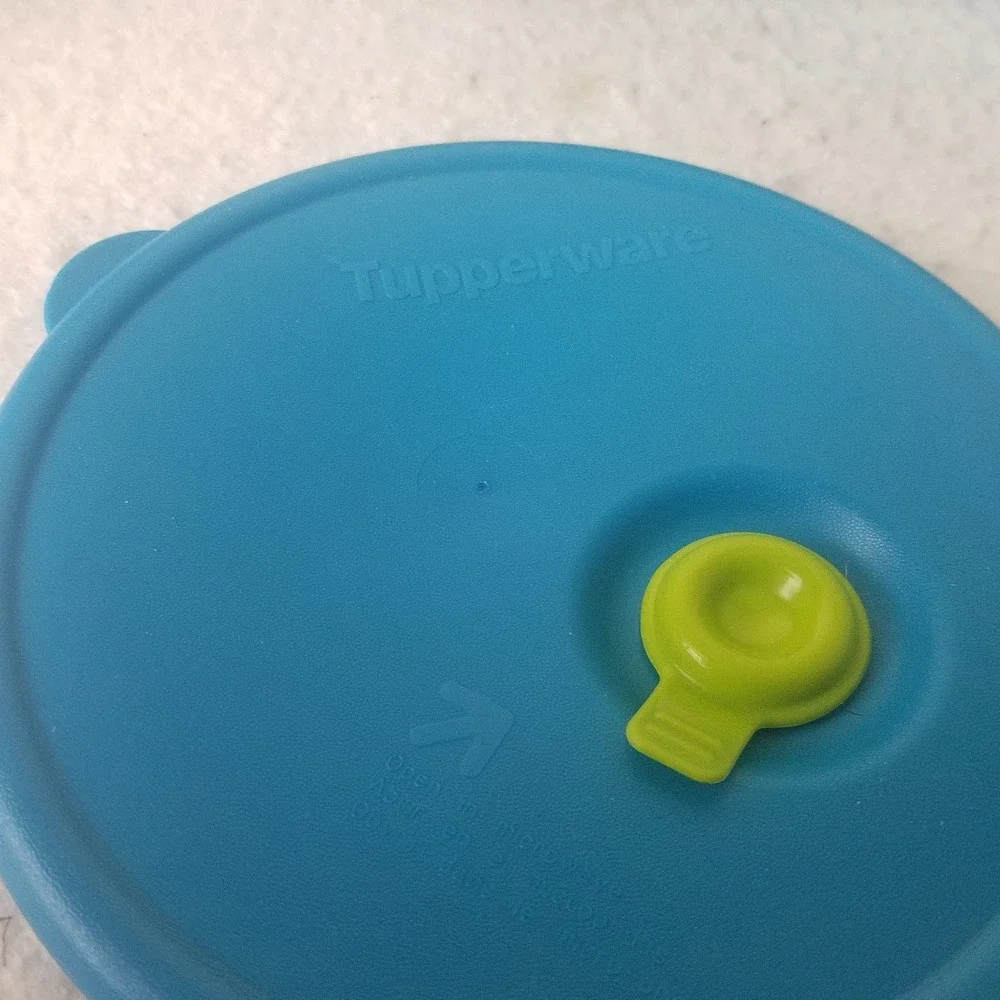Tupperware Vent N Serve Round Container‎ 2.5 & 3.5 Cups Peacock Microwave set